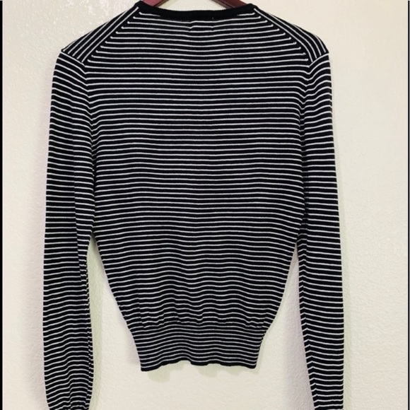 🌸 Fate Black White Striped Button Down Cardigan - Picture 5 of 5